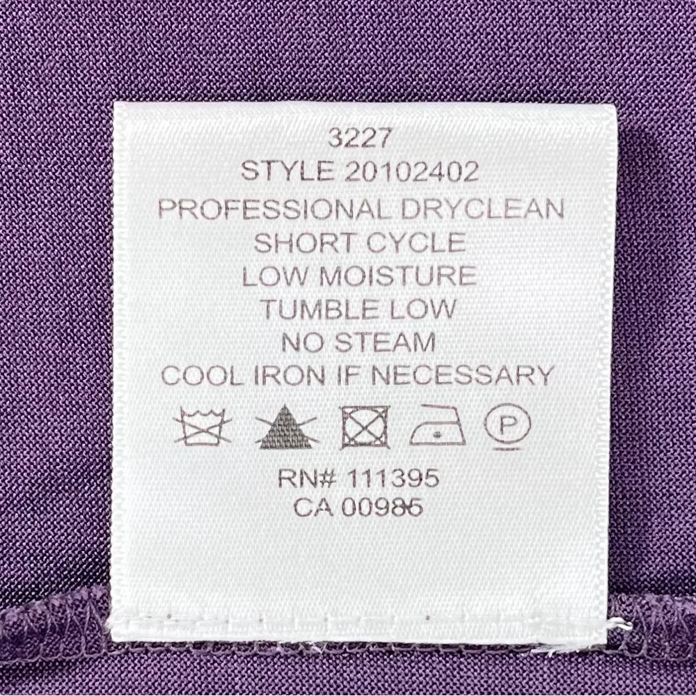 Tory Burch Womens XS 100% Silk Plum Knee Length Flutter Sleeve V Neck Belt Dress